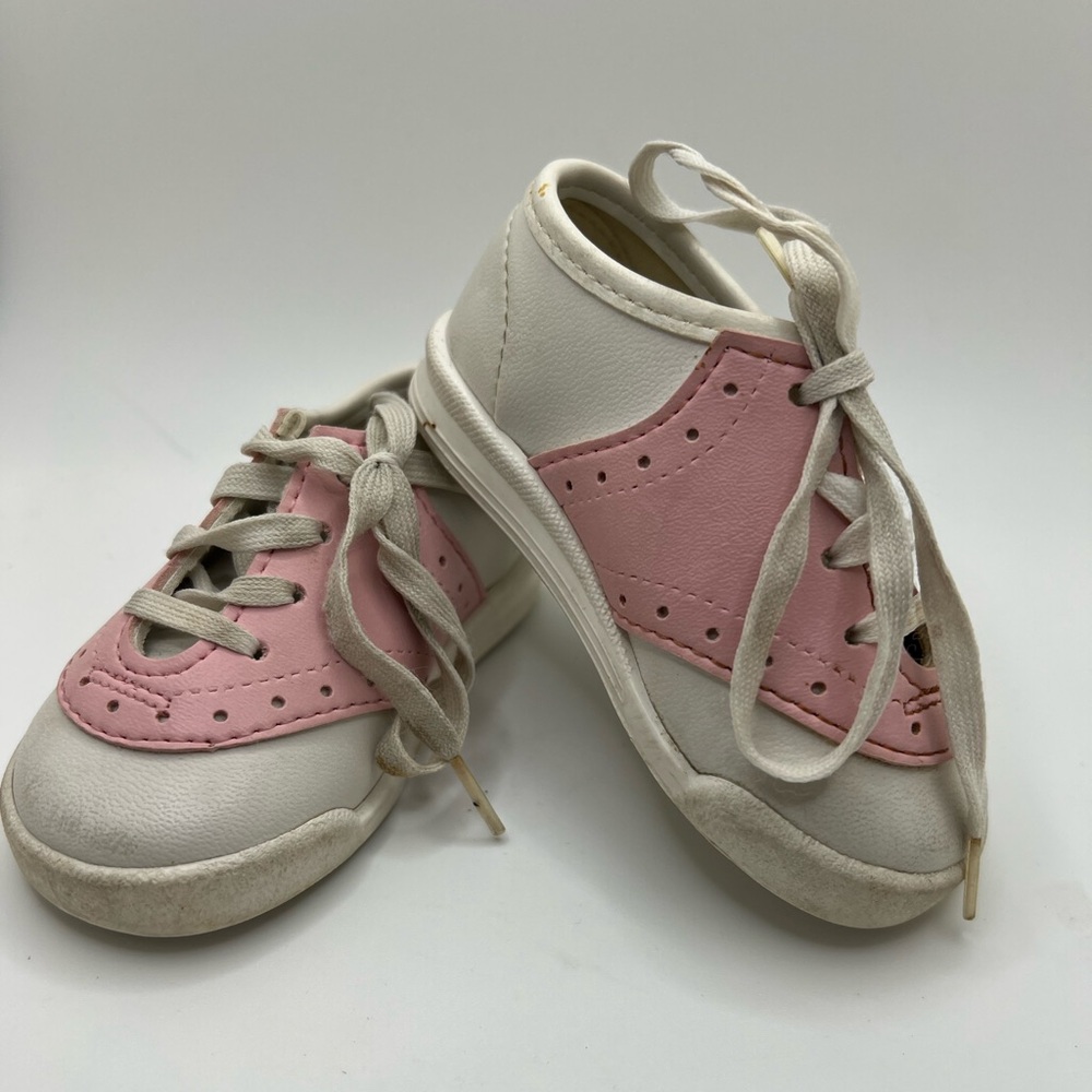 Vintage Toddler Pink and White Sneakers